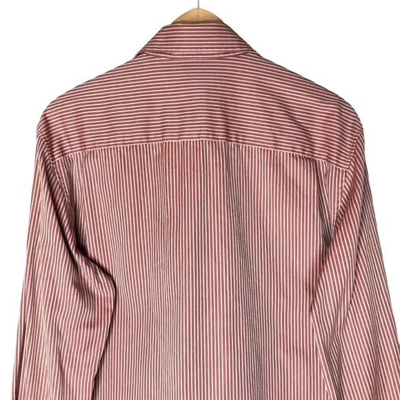 Large John Varvatos Button Up Long Sleeve Dress Shirt Stripes Men’s 15.5 Neck - Picture 9 of 11
